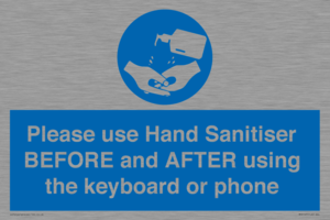 Please use Hand Sanitiser BEFORE and AFTER using the keyboard or phone